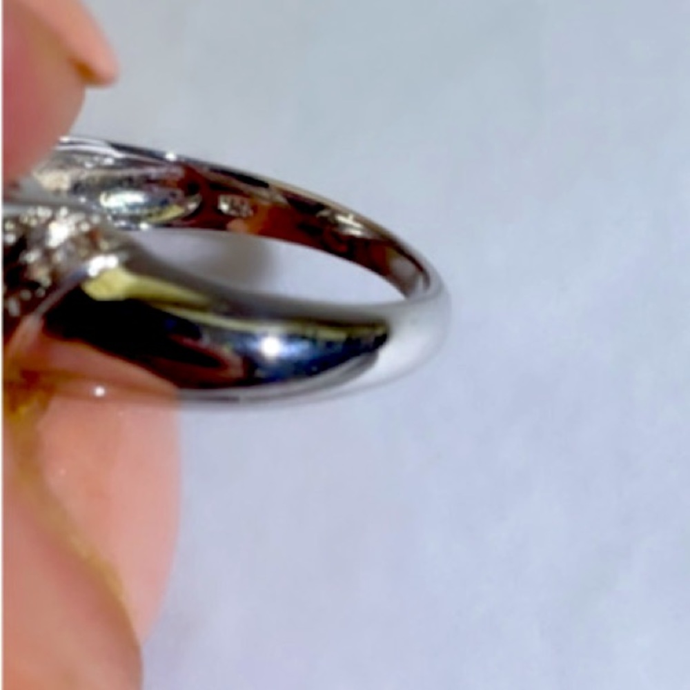 New Genuine Swiss Blue Topaz & Diamond Accent Rings 14K over .925K Hidden Halo - Picture 5 of 6